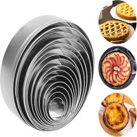 Stainless Steel Cookie Cutter Set 14Pcs Round Biscuit Cutter Circle DIY Cake Cookie Mousse Mold Cake Decorating Tool Baking Mold