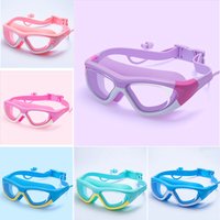 Waterproof Children's Swimming Goggles High-definition Anti-fog Wide-angle Large Frame Seal Wearing Earplugs Goggles for Kids