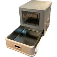 Stainless Steel Closed Cat Litter Box,Splash-Proof Foldable Drawer Design,Odor Control Enclosed Toilet,Easy Clean Pet Supplies