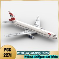 High-end exquisite MOC building blocks British Airways 777-300er Technical module bricks gift Christmas toy DIY assembly set!