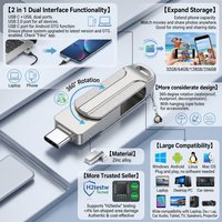 High-Speed USB 2.0 Metal Pendrive Type-C Portable Waterproof Flash Drive 128GB 64GB 32GB 16GB 8GB Memory Disk for Data Storage