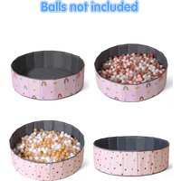 1pc 100cm Portable Ball Pit Pool Pink with Pattern(No balls)Oxford Cloth Round Indoor and Outdoor Play For Children Kids