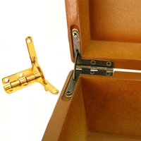 Coffre d'exposition de bijoux en laiton Antique doré, boîtier en bois pour montre, boîte de maquillage en forme de L, couvercle de Support à 90 degrés, charnière d'arrêt