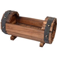 ABRE-Wood Flower Pots Wedding Decoration Carbonized Antiseptic Wood Flower Boxes Balcony Succulents Wooden Flower Pots