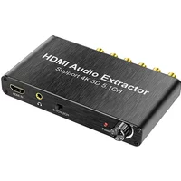 HDMI Audio Extractor Decoder 4K 5.1CH HDMI Sound Extractor Amplifier HDMI To RCA 5.1 Channel 3.5mm Analog Converter for PS4 DVD