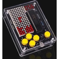 DIY Upgraded Pixel Game Console Electronic Kit Red LED Dot Matrix Digital Tube Display Soldering Practice Kit Adjustable USB 5V
