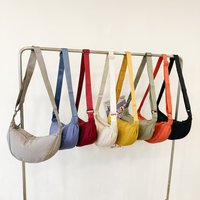 High Quality Casual Style Dumpling Bag Nylon Large Capacity Crossbody Bag Solid Color Underarm Bags Lady