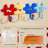 Colorful Creative Hook Puzzle Shape Hanger Heavy Duty Magnets Hook Self-Adhesive Hook Multi-Purpose Storage Hook Home Decoration