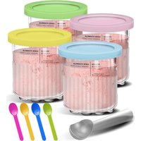 Containers Replacement for NC500/501 Ninja Creami Deluxe Pints Lids Creamy Ice Cream Containers Cups Set Family Size Compatible
