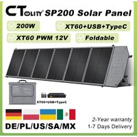 CTOLITY 200W Foldable Solar Panel 20.5V 23% Conversion Efficiency XT60 USB Type C Port Portable Solar Energy System for RV Trip