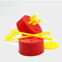 Nail Through The Coin Magic Trick Plastic Thru Spiked Coin Pull on Nail to Penetrate the Drum Easy Close up Magic For Children