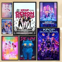 KPop Demon Hunters Poster HD Art Sticky Wall Room Decor Home Waterproof Home Living Bar Aesthetic Decoration