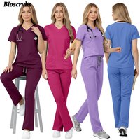 Surgical Uniform Woman Hospital Clinical Wear Beauty Salon Spa Top Pants Medical Doctor Nursing High Quality Scrubs Uniforms Set