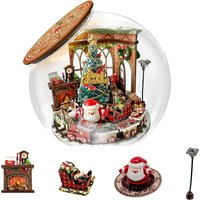 DIY Wooden Miniature Model Kit Mini Bottle Christmas Prologue Doll Houses 3D Puzzle Dollhouse With Furniture for Friends Gifts