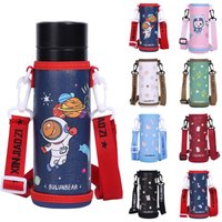 Universal Outdoor Water Bottle Cover Bag Pouch With Strap PU Leather Water Pouch Holder Shoulder Strap Bottle Carrier Bag