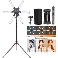 FOSOTO Led Star Ring Light Multimedia Extreme Phone Video Ring Lamp 60W photography lamp With Tripod For Makeup Video lights