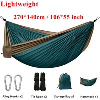 New Camping Hammock, Ultra-Light Portable Double-Color Hammock, Available in Multiple Sizes and Colors (270*140 cm), Outdoor Hammock with Two Thick Aluminum Alloy Hooks, Two 2m Meter Long Straps and a