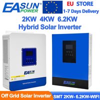 EASUN POWER 6.2KW 4KW 2KW Hybrid Solar Inverter 48V 24V 12V 220VAC Built-In 120A MPPT Solar Controller Pure Sine Wave Off Grid Inverter With WIFI EU Stock
