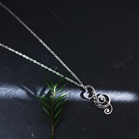 Kinitial Music Necklace Score Note Treble Chain Musical Symbol G Clef Gift For Woman Man Stainless Steel Jewelry Wholesale New