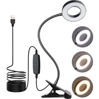 USB Folding LED Eye Protection Desk Lamp Desktop Clip Desk Lamp with Adjustable Brightness of 3 Level Suitable for Bedroom Desk