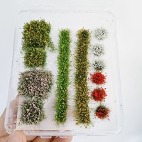 Various Shapes Miniature Flower Grass Model Kits Diy Railway Sand Table Building Garden Scene Layout Materials Diorama Accessory
