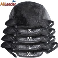 Best XL/L/M/S Adjustable Weaving Cap For Wig Making, Double Layer Lace Wig Caps For Sale, Black Hairnet Nylon Wig Cap 10 Pcs/Lot