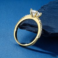 Lnkry Certified 1.0CT Moissanite Classic Engagement Ring 14K Gold Filled Brilliant Lab Diamond Wedding Ring Fine Jewely Gift