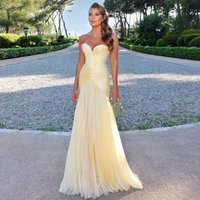 Sharon Said Elegant Light Yellow Sweetheart Mermaid Evening Dresses Pleats Women Wedding Formal Gown 2026 SF035 Customized