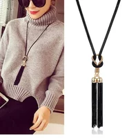 Elegant Fashion Pendant Necklace Tassel Long Winter Sweater Chain Necklace for Women Geometric Twisted Necklaces Jewelry Gift