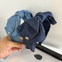 T Classy Simple Fabric Knotted Headband Wide-Brimmed Anti-Slip Bow Headband ins Light Luxury Women's Hair Accessories