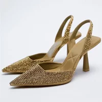 Summer New Women Sandals Fashion Crystal Buckle High Heels Party Pumps Elegant high quality Sexy wedding banquet shoes