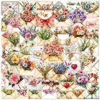 50/100PCS Cartoon Retro Envelope PET Stickers Nostalgic Style Artistic Illustration Creative Decor Stationery Notebook Stickers