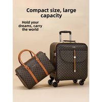 Durable Thickened Luggage Suitcase Fashionable Retro Style Women's Travel Bag with Password Lock And Stainless Steel Handle
