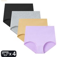 4Pcs/Lot Cotton Panties Women High Waist Briefs Seamless Underwear Comfort Breathable Underpants Plus Size Panty L-5XL Intimates