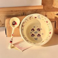 Little Red Riding Hood 2026 New Ceramic Dinnerware Set - Cute Kid's Bowl Plate Spoon Set Children Tableware Gift