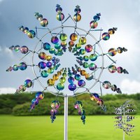 Metal Windmill Creative Courtyard Garden Lawn Decoration Wind Collector Magical Kinetic Energy Metal Windmill Rotator