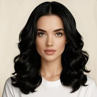 20 inch wavy curly black synthetic heat-resistant fiber wig, fluffy design, suitable for all women's daily wear