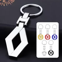 1pcs Metal Car Styling Steel Keychain Key Ring Auto Accessories For Renault RS Koleos Captur Kadjar Megane Clio Twingo Scenic