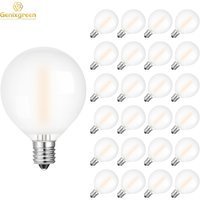 Genixgreen G40 Frosted Glass LED Bulbs E12 C7 Screw Base Warm White 2700K 1W Dimmable Globe Bulb For Indoor Outdoor String Light