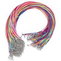 10Pcs/lot 45cm Leather String Cord Wax Braided 1.5mm/2mm Rope Adjustable Chain Lobster Clasp Necklaces Pendant Jewelry Findings