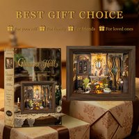 DIY Glimmer Hall Photo Frame Casa Wooden Miniature Model Kit Vintage Interior 3D Puzzle Dollhouse with Furniture for Adults Gift