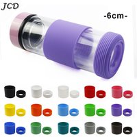 JCD 1Set 6cm Silicone Cup Middle Sleeve Stripe Non-slip Mug Sleeve Glass Bottle Cover Anti Scalding Cup Bottom Cover
