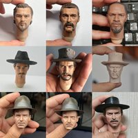 1/6 West Cowboy Eastwood Lee Van Cleef John Price Head Sculpt Carving Model Fit 12'' Male Soldier Action Figure Body Dolls