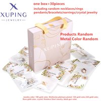 Xuping Jewelry Fashion Hot Sale Promotion Charm Gold Color Plated Mixed Rings Earrings Crystal Jewelry Necklace Pendants Box