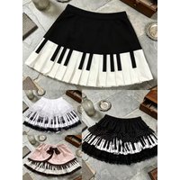 2026 Fashion Women Harajuku Mini Skirt Retro Piano Ruffle Lace Short Skirt Y2k Casual Party Daily Korean Streetwear Skirt New