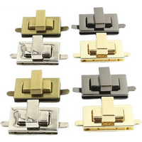 1Pcs Bag Square Lock Buckle Metal Turn Twist Locks Clasp for Handbag Purse Closure Toggle Latch Buckles DIY Repair Accessories