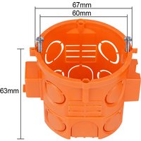 TAWOIA EU Standard Wall Round Mounting Box 3packs Orange Back Box Internal Cassette Wiring Box For Switch And Socket WB-orange3