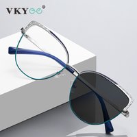 VKYEE Metal Geometric Women's Anti-Blue Light Glasses Fashionable Design Customizable Prescription Photochromic 3112