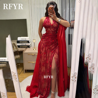 RFYR Halter Evening Dress Lace Prom Dress High Slit Princess Party Dress Mermaid Gala Dress فساتين مناسبة رس