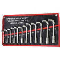 L Type Angled Socket Wrench Spanner With Thru Hole Car Ratchet Wrench Car Repair Pipe Socket Key Wrench Tool Set